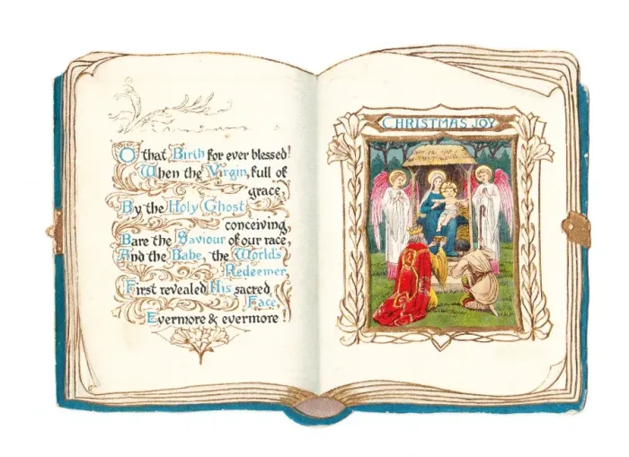 Framed Print : Christmas card in the shape of an open book Framed Print : Christmas card in the shape of an open book