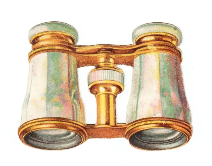 Framed Print : Christmas card in the shape of a pair of binoculars Framed Print : Christmas card in the shape of a pair of binoculars