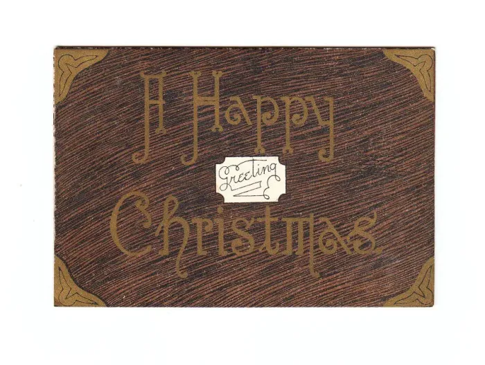 Framed Print : Christmas card in the shape of a portable writing case Framed Print : Christmas card in the shape of a portable writing case