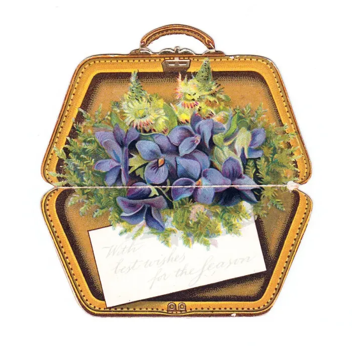 Framed Print : Christmas card in the shape of a purse Framed Print : Christmas card in the shape of a purse