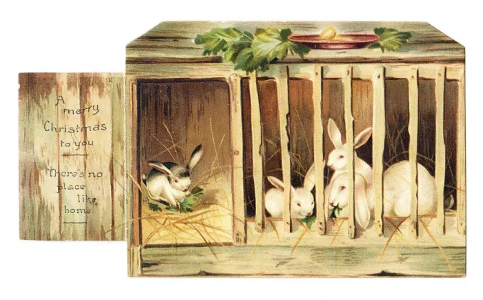Framed Print : Christmas card in the shape of a rabbit hutch Framed Print : Christmas card in the shape of a rabbit hutch