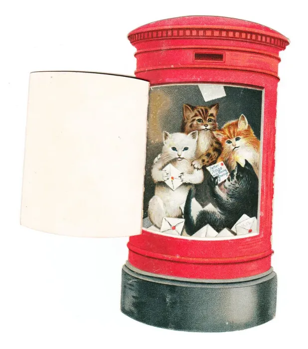 Framed Print : Christmas card in the shape of a red pillar box Framed Print : Christmas card in the shape of a red pillar box