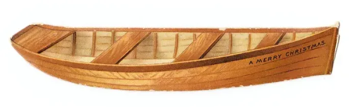 Framed Print : Christmas card in the shape of a rowing boat Framed Print : Christmas card in the shape of a rowing boat