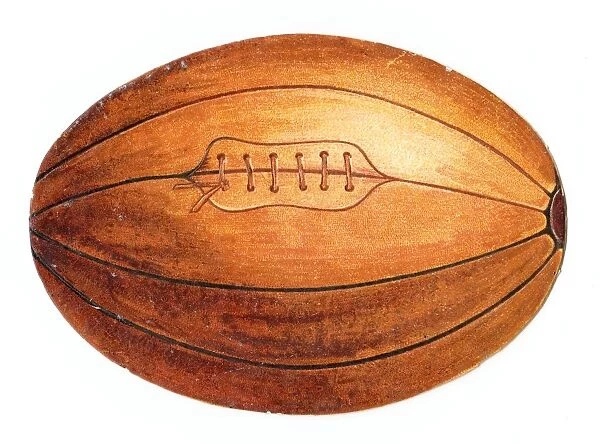 Christmas card in the shape of a rugby ball