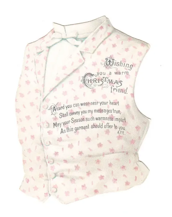 Framed Print : Christmas card in the shape of a waistcoat Framed Print : Christmas card in the shape of a waistcoat