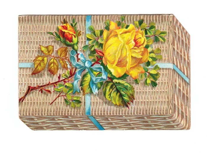 Framed Print : Christmas card in the shape of a wickerwork basket Framed Print : Christmas card in the shape of a wickerwork basket