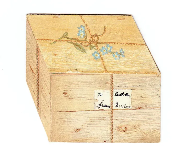 Framed Print : Christmas card in the shape of a wooden crate Framed Print : Christmas card in the shape of a wooden crate