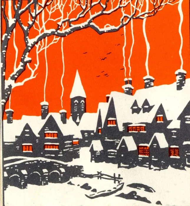 Framed Print : Christmas card, village in the snow Framed Print : Christmas card, village in the snow