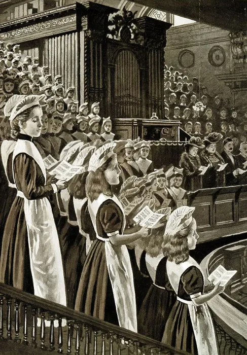 Framed Print : Christmas carol service, Foundling Hospital, London Framed Print : Christmas carol service, Foundling Hospital, London