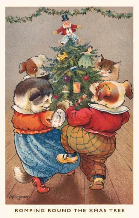 Framed Print : Christmas cats & dogs Framed Print : Christmas cats & dogs