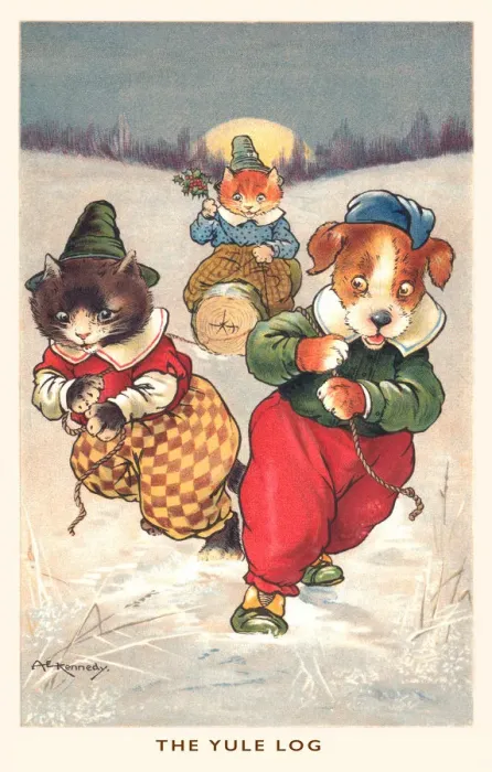 Framed Print : Christmas cats & dogs Framed Print : Christmas cats & dogs