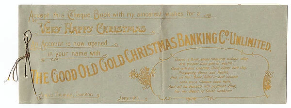 Christmas cheque book greetings