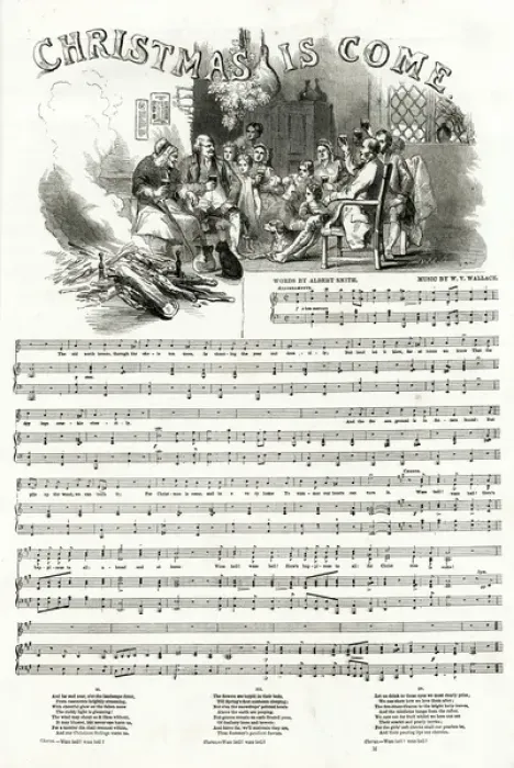 Framed Print : Christmas is Come 1850 Framed Print : Christmas is Come 1850