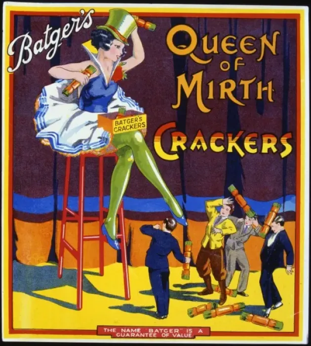 Framed Print : Christmas cracker box label