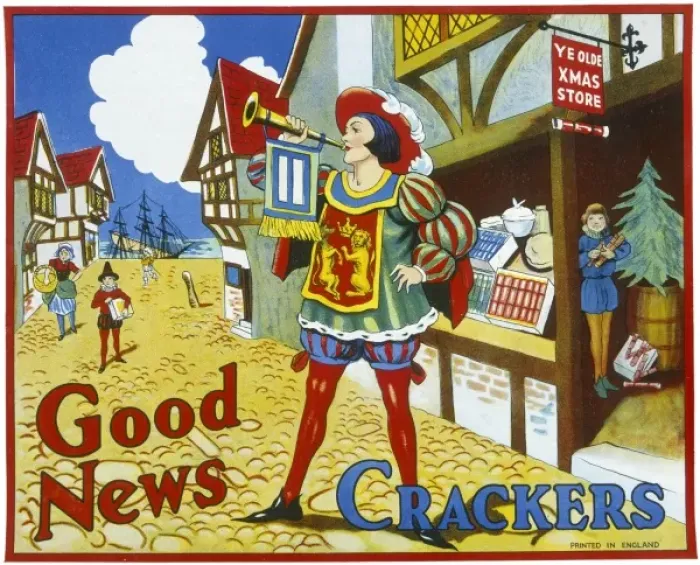 Framed Print : Christmas Cracker box label Framed Print : Christmas Cracker box label