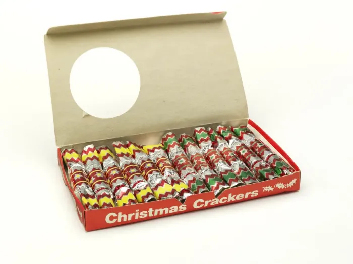 Framed Print : Christmas crackers in box Framed Print : Christmas crackers in box