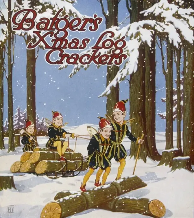 Framed Print : Christmas crackers box label Framed Print : Christmas crackers box label