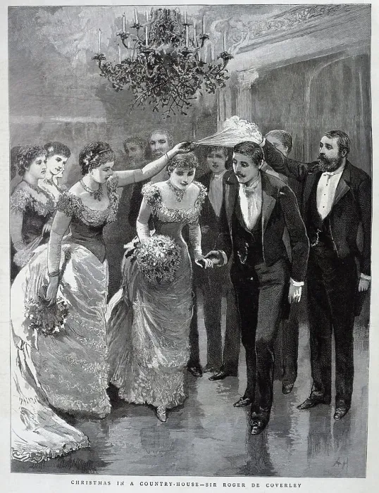 Framed Print : Christmas Dance, English Country House