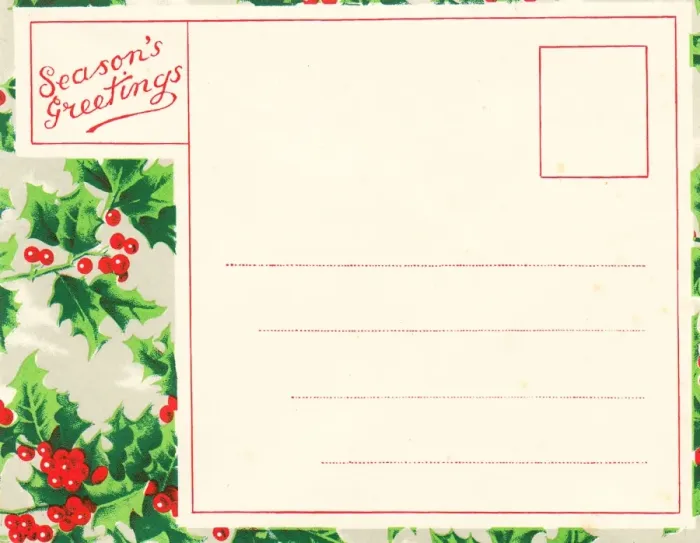 Framed Print : Christmas envelope decorated with holly Framed Print : Christmas envelope decorated with holly