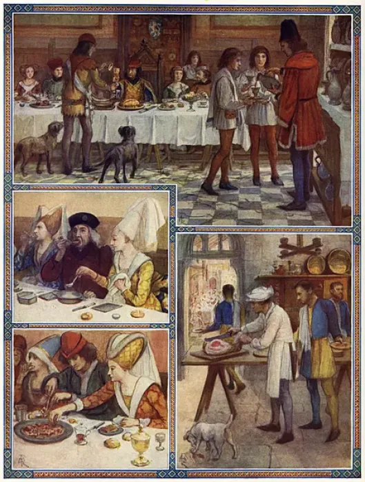 Framed Print : Christmas Feasting in the 14th century Framed Print : Christmas Feasting in the 14th century