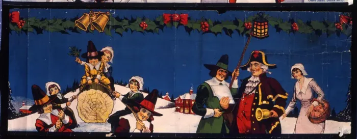 Framed Print : Christmas frieze, Yule Log and Town Crier in Snow Framed Print : Christmas frieze, Yule Log and Town Crier in Snow