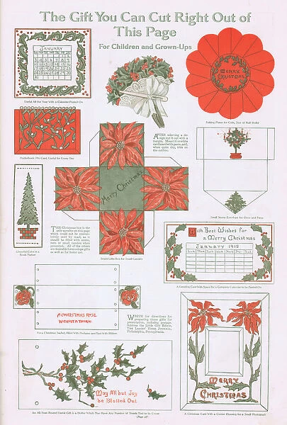 A Christmas Gift paper cut-out Project, 1914 Date: 1914
