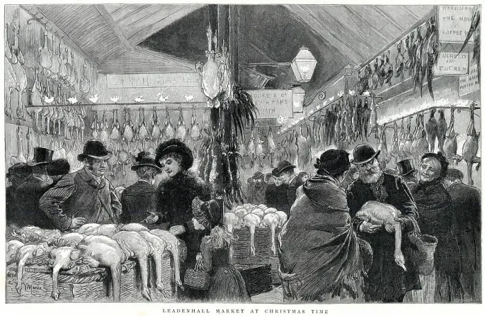 Framed Print : Christmas goose at Leadenhall Market, London 1884 Framed Print : Christmas goose at Leadenhall Market, London 1884