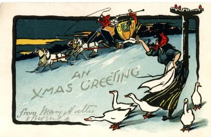 Framed Print : Christmas Greetings postcard Framed Print : Christmas Greetings postcard