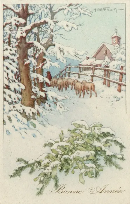 Framed Print : Christmas Greetings postcard depicting a snowy winter scene Framed Print : Christmas Greetings postcard depicting a snowy winter scene