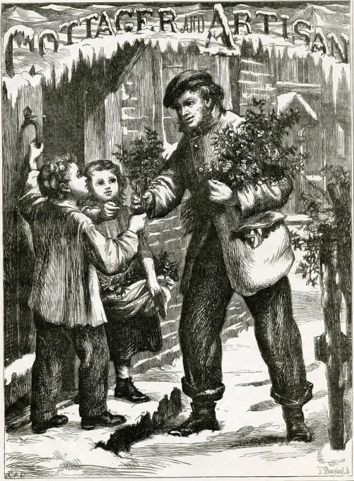 Framed Print : Christmas holly seller 1867 Framed Print : Christmas holly seller 1867