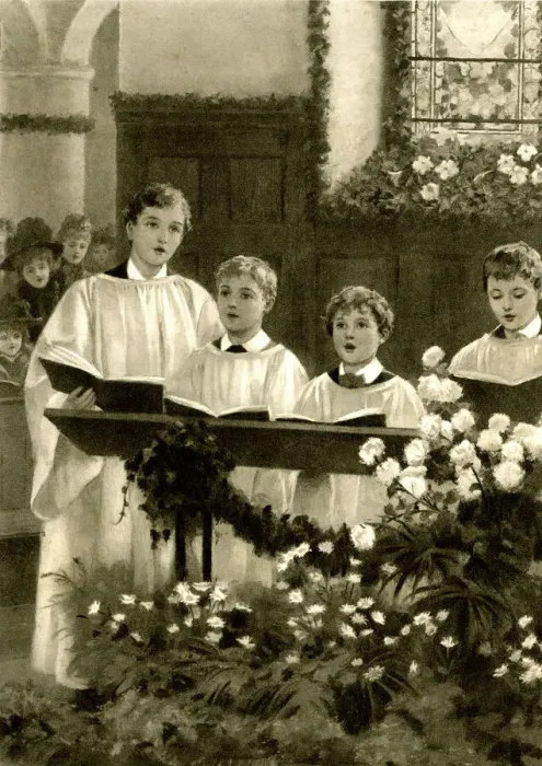 Framed Print : Christmas morning - choirboys singing in church Framed Print : Christmas morning - choirboys singing in church