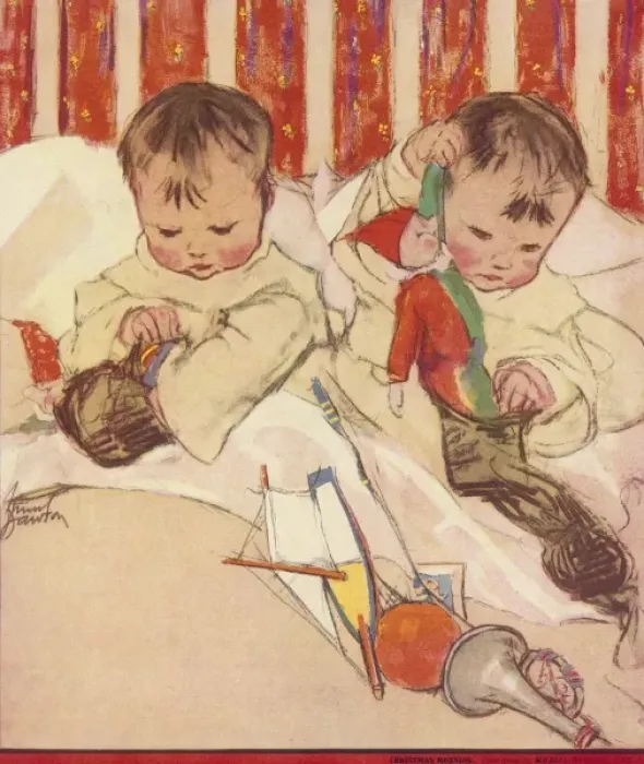 Framed Print : Christmas Morning by Muriel Dawson Framed Print : Christmas Morning by Muriel Dawson
