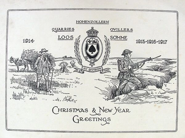 Christmas and New Year Greetings card from XII Division