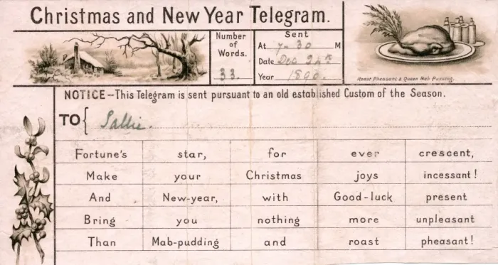 Framed Print : Christmas and New Year telegram Framed Print : Christmas and New Year telegram