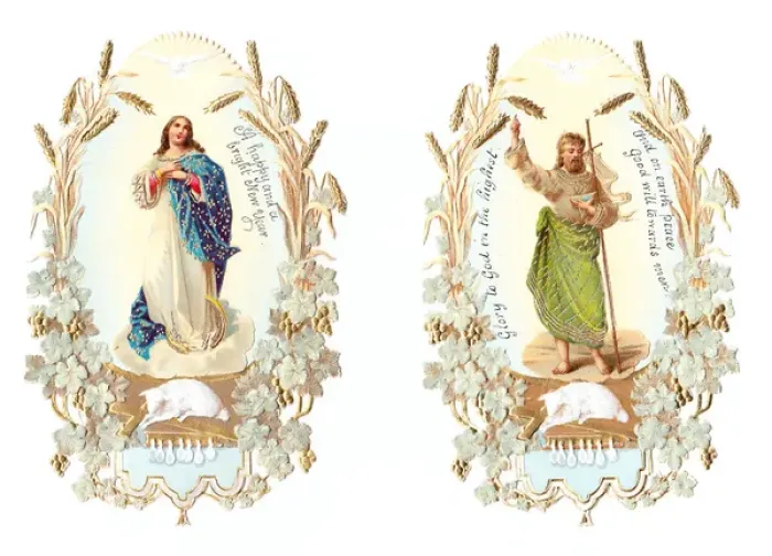 Framed Print : Christmas and New Year Victorian religious scraps Framed Print : Christmas and New Year Victorian religious scraps