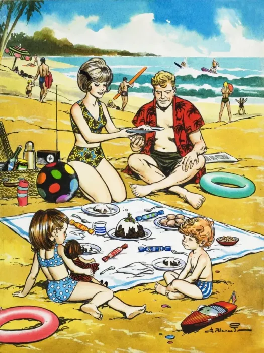 Framed Print : A Christmas picnic on the beach Framed Print : A Christmas picnic on the beach