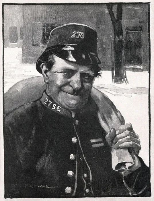 Framed Print : The Christmas Postman - The British Workman Annual for 1903