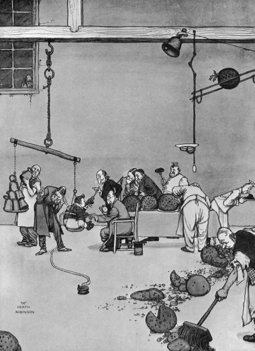 Framed Print : Christmas Preparations - In Heath Robinsonland Framed Print : Christmas Preparations - In Heath Robinsonland