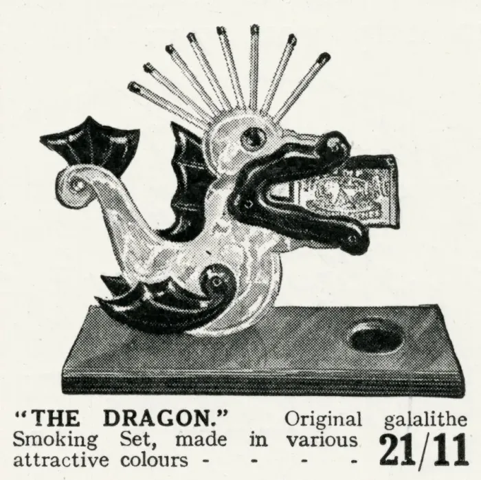 Framed Print : Christmas present - Dragon, smoking set 1922 Framed Print : Christmas present - Dragon, smoking set 1922