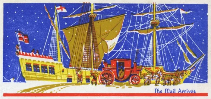 Framed Print : Christmas present gift tag -- ship and mailcoach Framed Print : Christmas present gift tag -- ship and mailcoach