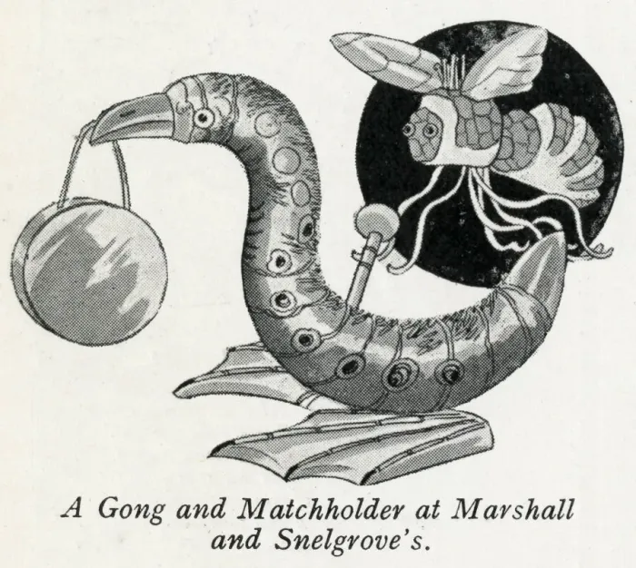Framed Print : Christmas present - gong and matchholder 1927 Framed Print : Christmas present - gong and matchholder 1927