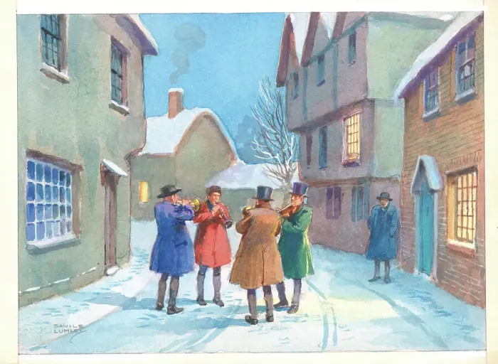 Framed Print : Christmas scene - Carol Singers Framed Print : Christmas scene - Carol Singers