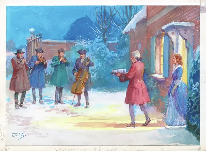 Framed Print : Christmas scene - Carol Singers Framed Print : Christmas scene - Carol Singers