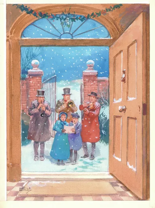 Framed Print : Christmas scene - Carol Singers Framed Print : Christmas scene - Carol Singers