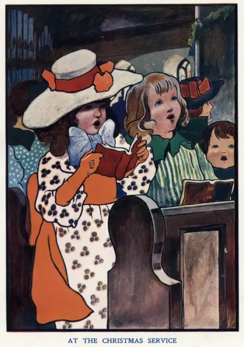 Framed Print : At the Christmas service by Charles Robinson Framed Print : At the Christmas service by Charles Robinson