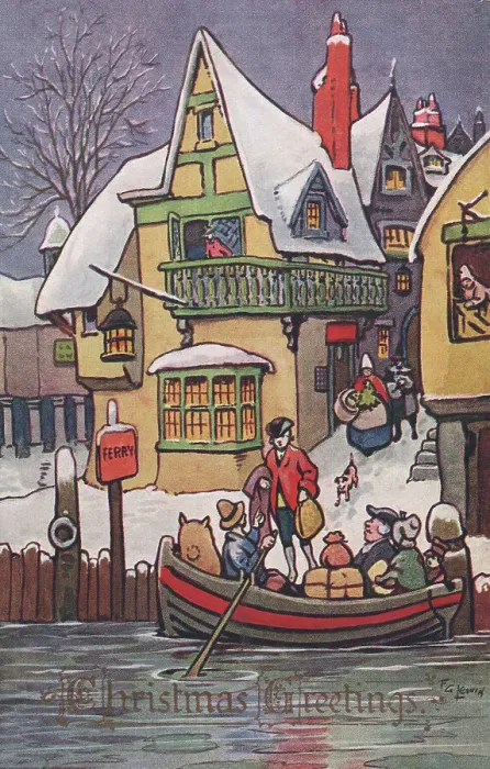 Framed Print : Christmas Townscape Framed Print : Christmas Townscape