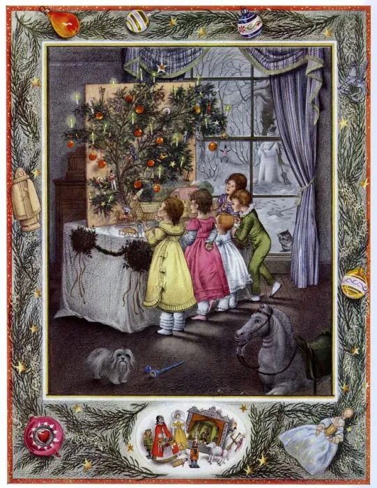 Framed Print : Christmas tree in history by Pauline Baynes Framed Print : Christmas tree in history by Pauline Baynes