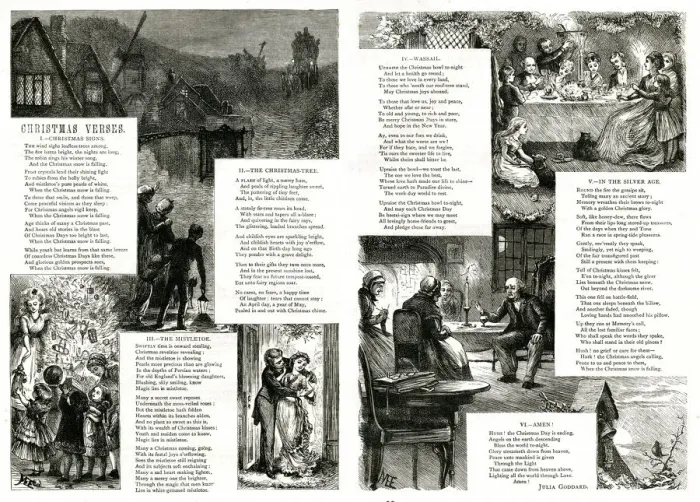 Framed Print : Christmas verses 1877 Framed Print : Christmas verses 1877