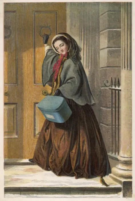 Framed Print : Christmas Visiting 1857 Framed Print : Christmas Visiting 1857