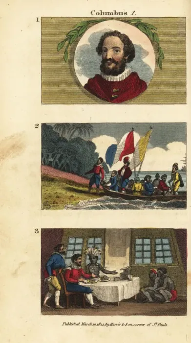 Framed Print : Christopher Columbus exploring the West Indies Framed Print : Christopher Columbus exploring the West Indies